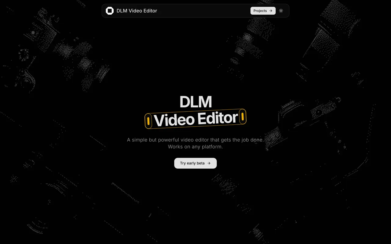 DLM Video Editor application screen