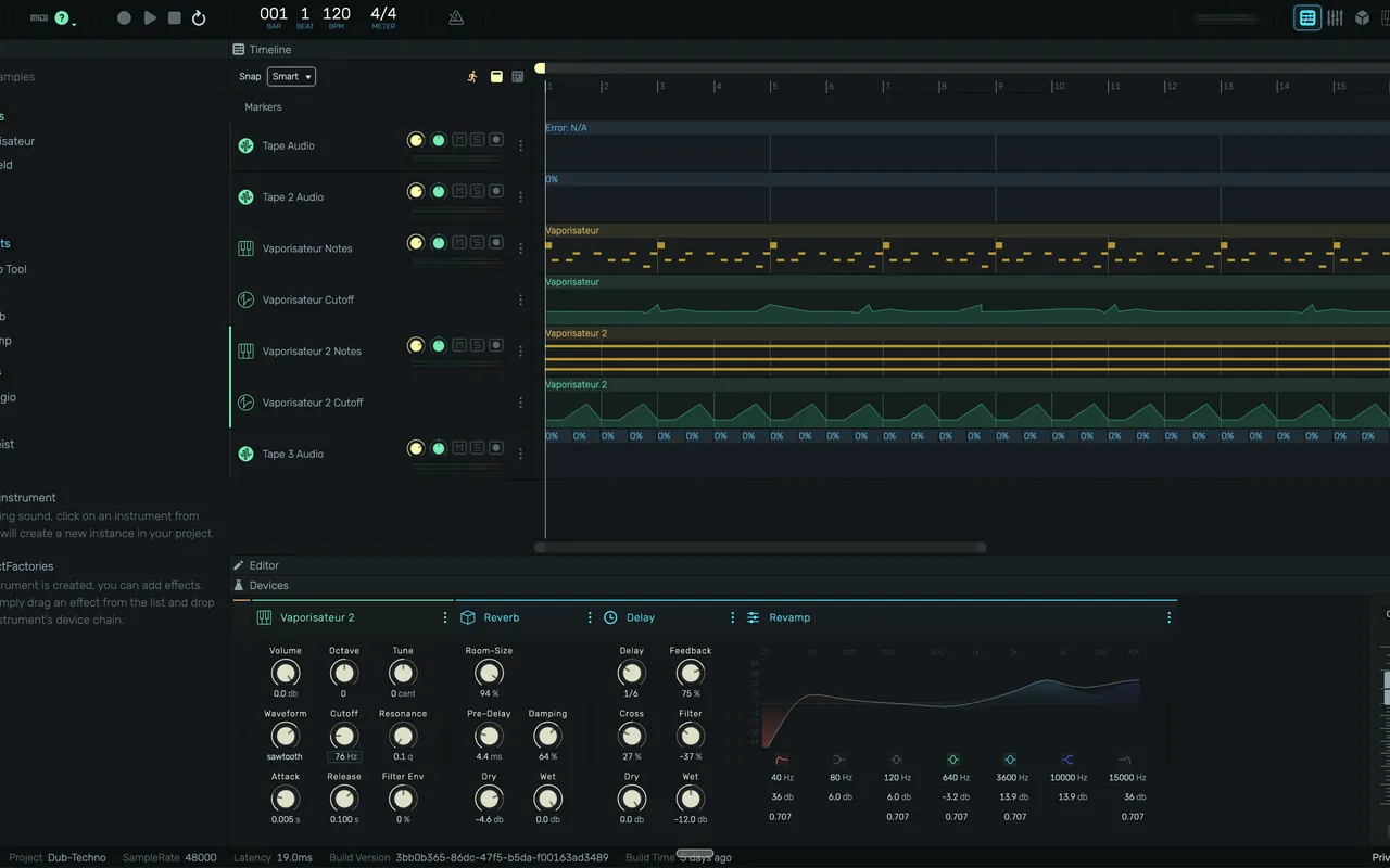 DLM Digital Audio Workstation application screen