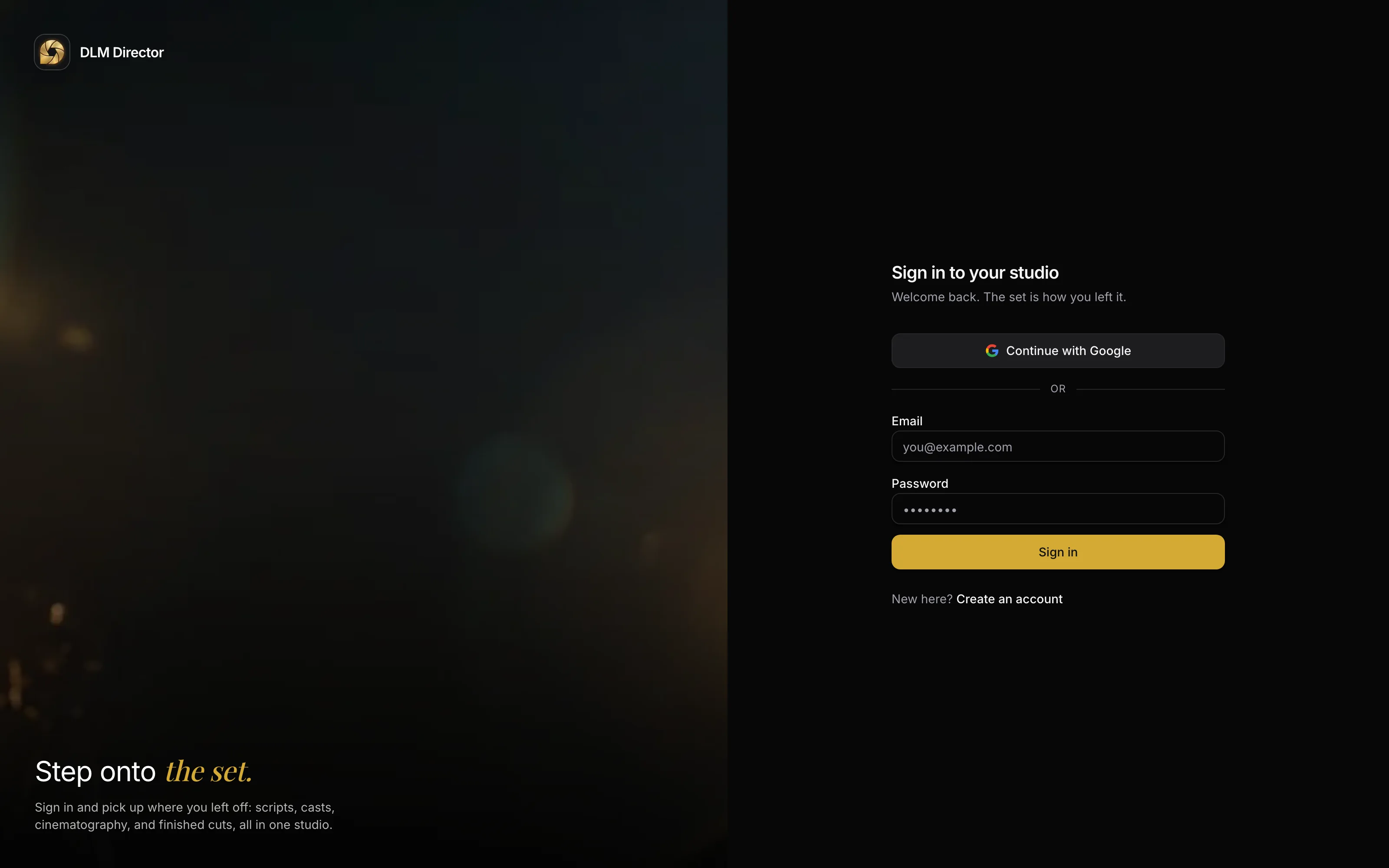 DLM Director sign-in: Step onto the set